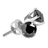Image 1 : Round Black Color Enhanced Diamond Solitaire Earrings 3/4 Cttw 10kt White Gold