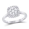 Image 1 : Diamond Right-Hand Cluster Ring 1/2 Cttw 10kt White Gold