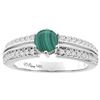 Image 1 : 2.50 CTW Malachite & Diamond Ring 14K White Gold - REF-66M8K