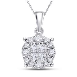 Diamond Fashion Cluster Pendant 1/6 Cttw 14kt White Gold
