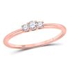 Image 1 : Diamond 3-stone Promise Bridal Ring 1/6 Cttw 10kt Rose Gold