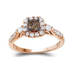 Round Brown Diamond Solitaire Bridal Wedding Engagement Ring 3/4 14kt Rose Gold