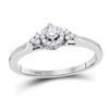 Image 1 : Diamond Solitaire Promise Bridal Ring 1/5 Cttw 10kt White Gold