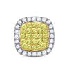 Image 1 : Round Yellow Diamond Square Cluster Pendant 1-1/4 Cttw 14kt Yellow Gold
