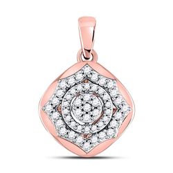 Diamond Cluster Pendant 1/5 Cttw 10kt Rose Gold