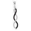 Round Black Color Enhanced Diamond Woven Infinity Pendant 1/8 Cttw 10kt White Gold