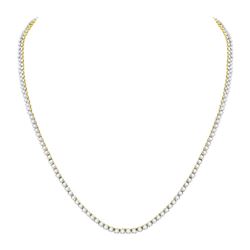 Mens Diamond Solitaire Linked 22" Necklace 10-1/2 Cttw 10kt Yellow Gold