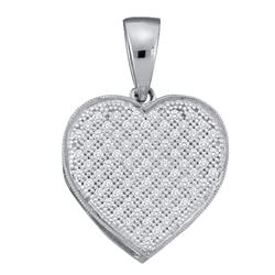 Diamond Heart Cluster Pendant 1/4 Cttw 10kt White Gold