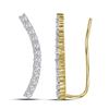 Image 1 : Diamond Climber Earrings 3/4 Cttw 14kt Yellow Gold