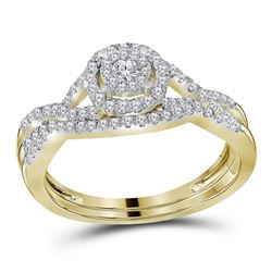 Diamond Bridal Wedding Engagement Ring Band Set 1/2 Cttw 14kt Yellow Gold