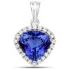 Image 1 : 9.21 ctw Tanzanite & Diamond Pendant 18K White Gold - REF-897T2X