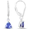 Image 2 : 1.18 ctw Tanzanite Earrings 14K White Gold - REF-29F8W
