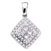 Image 1 : Diamond Square Frame Cluster Pendant 1/2 Cttw 14kt White Gold