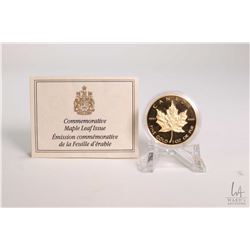 Royal Canadian Mint 1989 Canadian $50.00, 9999 fine pure gold, 1 ounce "Gold Maple Leaf" coin,