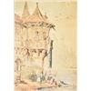 Image 2 : Framed original watercolour, pen and ink painting titled "Braubach on the Rhine" by artist J. White,