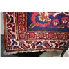 Image 2 : 100% handmade Iranian Mashad carpet with center medallion, overall floral design, red background and