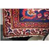 Image 2 : 100% handmade Iranian Mashad carpet with center medallion, overall floral design, red background and