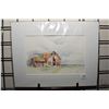 Image 1 : Unframed original watercolour painting of a rural barn scene initialled by artist and labelled on ve