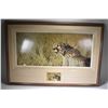 Image 1 : Framed limited edition print titled "Masai Mara Hunter-cheetah" pencil signed by artist David N. Kit