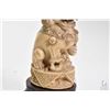 Image 3 : Antique ivory foo dog 6" in height including carved rosewood plinth