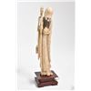 Image 1 : Antique ivory figure of Shou Lao ( The god of Lengevity" on rosewood plinth 11" in height