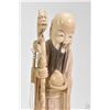 Image 2 : Antique ivory figure of Shou Lao ( The god of Lengevity" on rosewood plinth 11" in height