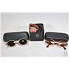 Image 1 : Two pairs of Donna Karan designer sunglasses, both with lighter reader lenses and a Fossil New York 