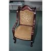 Image 2 : Set of his and hers wood framed arm chairs with damask style upholstery