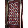 Image 1 : 100% handmade scatter rug in tones of red, blues, taupe etc. 38" X 19"