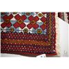 Image 2 : 100% handmade scatter rug in tones of red, blues, taupe etc. 38" X 19"