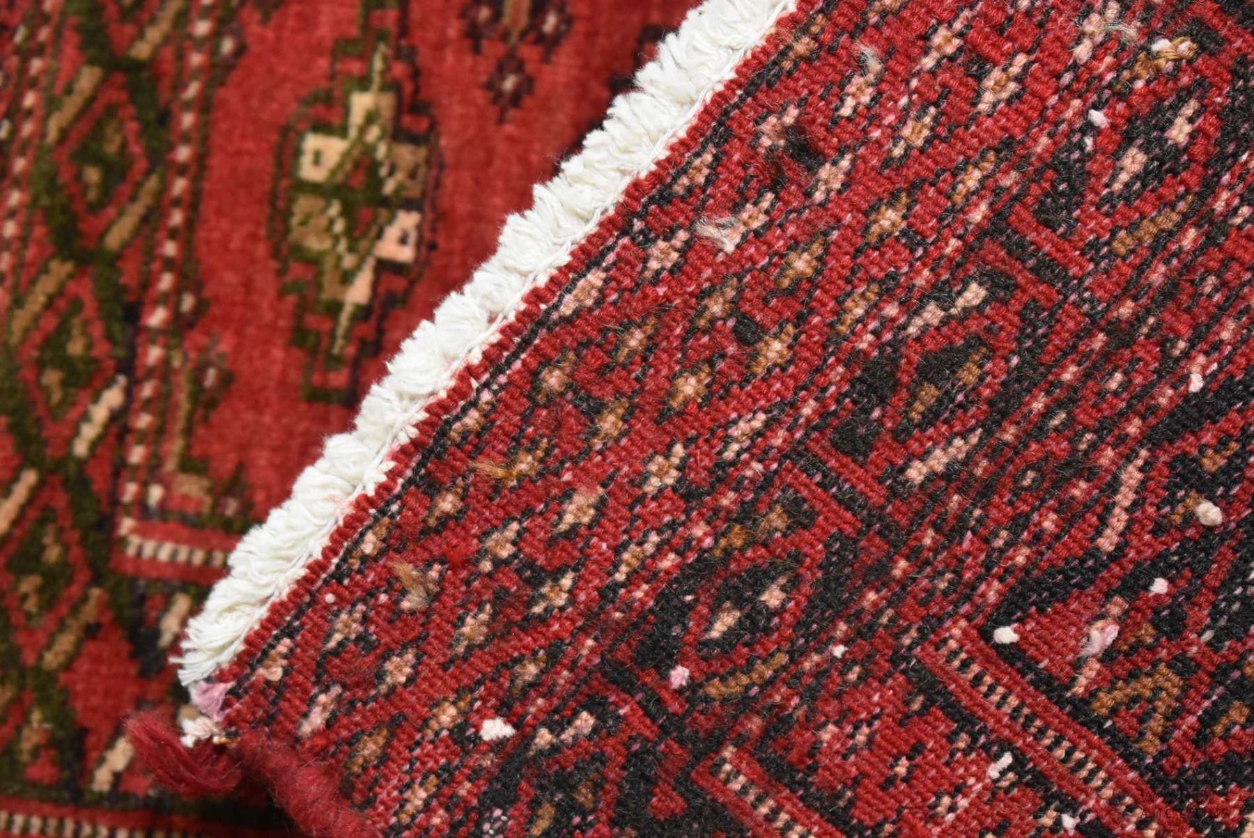 100% handmade scatter rug with red background, and highlights of taupe ...
