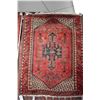 Image 1 : 100% handmade throw rug in tones of taupe, green, pink etc. 32" X 43"