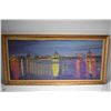 Image 1 : Framed pastel on board marked on verso "Vancouver Night Lights from Stanley Park" copied from a post