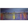 Image 2 : Framed pastel on board marked on verso "Vancouver Night Lights from Stanley Park" copied from a post