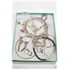 Image 1 : Tray lot of silver jewellery including bangles, necklaces, pendants and earrings