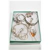 Image 1 : Tray lot of silver jewellery including twelve pairs of earrings, two bangles, two cuffs and a 24" ne