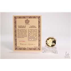 Royal Canadian MInt 1989 Canadian $100.00, 14 karat 13. 338 gram gold "1659 Sainte-Marie 1989" coin,