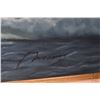 Image 3 : Gilt framed oil on canvas painting of a shoreline with breaking waves signed by artist 24" X 48"
