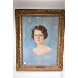 Framed original pastel on paper portrait painting titled "Mary Katherine Pearce" by American artist 