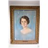 Image 1 : Framed original pastel on paper portrait painting titled "Mary Katherine Pearce" by American artist 