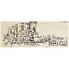 Image 2 : Framed original watercolour painting of a stylized urbanscape marked on verso "City Image" and signe
