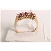 Image 2 : 14kt white gold, ruby and diamond ring set with .36cts of baguette cut ruby gemstones and .32cts of 