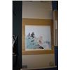 Image 7 : Five Oriental scrolls including trees and water in wooden box, Oriental mountain scene with pagoda, 
