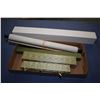 Image 9 : Five Oriental scrolls including trees and water in wooden box, Oriental mountain scene with pagoda, 