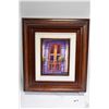 Image 1 : Framed acrylic on board painting of a Mexican balcony labeled on verso Autor Nereo Barreto, 8" X 6"