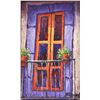 Image 2 : Framed acrylic on board painting of a Mexican balcony labeled on verso Autor Nereo Barreto, 8" X 6"
