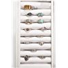 Image 1 : Tray lot of sterling silver rings including some set withturquoise etc. Fifteen rings in total
