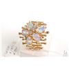 Image 1 : 14kt yellow and white gold opal and diamond ring. Set with five .20ct cabachon opal gemstones and .1