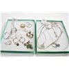 Image 1 : Two tray lots of silver jewellery including eleven pairs of earrings and seven necklaces, four with 