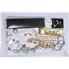 Image 1 : Tray lot of quality costume jewellery including crystal beaded necklaces, jade bracelets, earrings, 